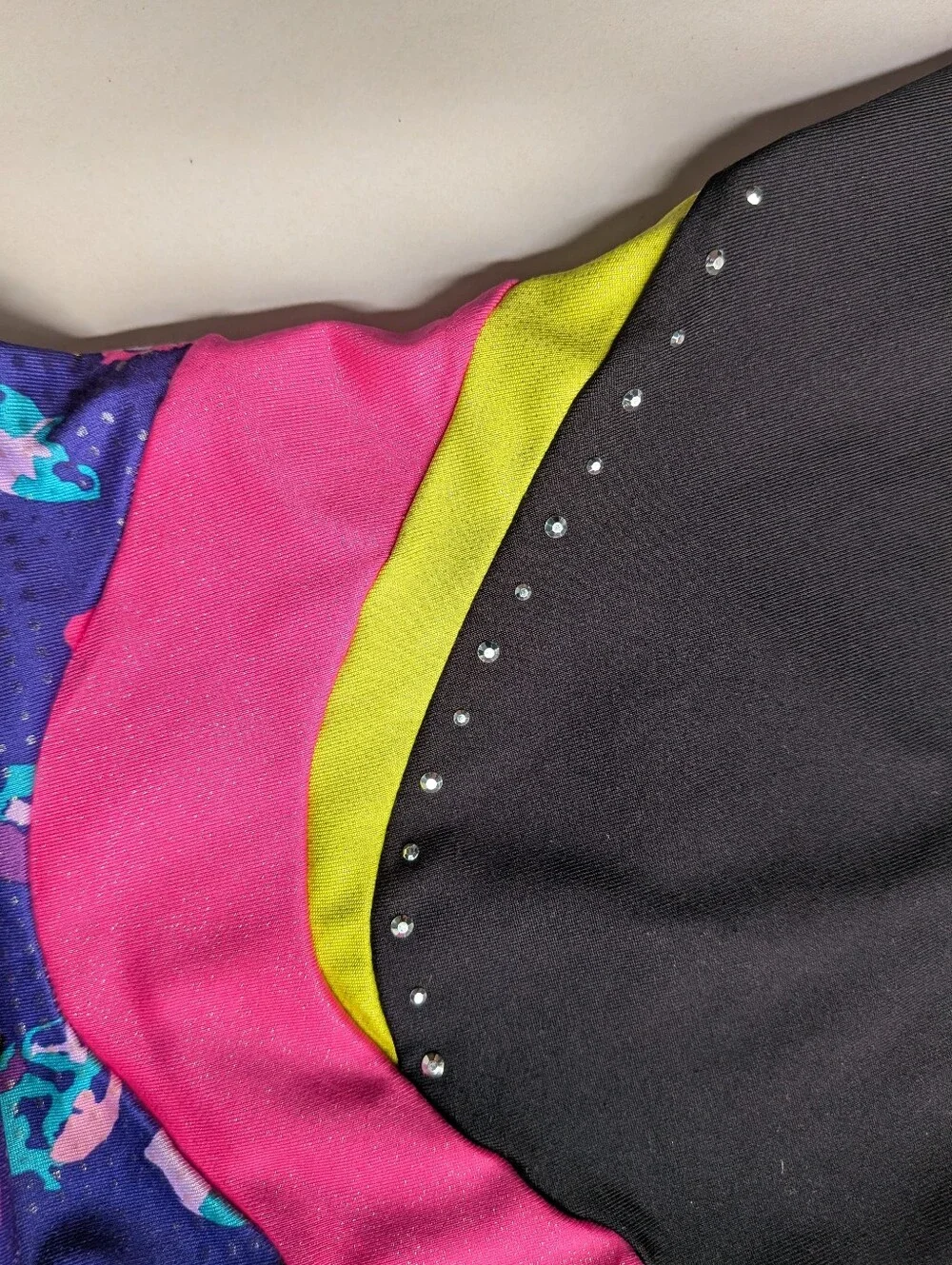 Purple floral color block Freestyle by Danskin kid's leotard biketard bike short